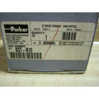 Parker BST-N10 Quick Coupling Male Nipple