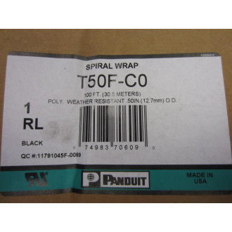 Panduit T50F-C0 12" Poly Weather Resistant Spiral Wrap 100FT
