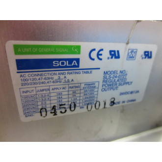 Sola SLS-24-072T Regulated Power Supply - Used