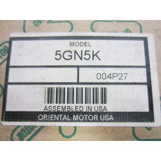 Oriental Motor 5GN5K Gear Head