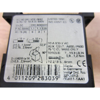 Siemens 3RH1-140-1AP60 Relay 3RH11401AP60 - New No Box