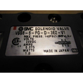 SMC VSS8-6-FG-D-3EZ-V1 Double Solenoid Valve VS8A50 VSS86FGD3EZV1