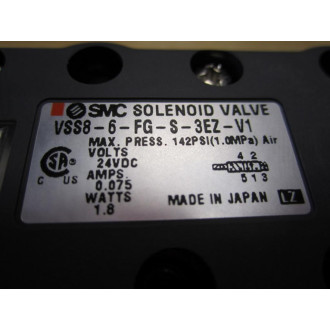 SMC VSS8-6-FG-S-3EZ-V1 Single Solenoid Valve