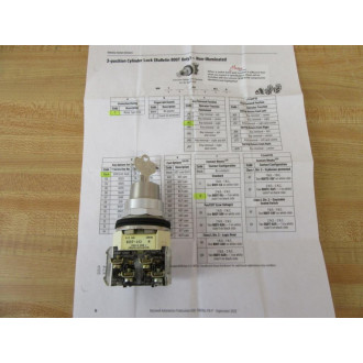 Allen Bradley 800T-J43B Selector Switch Ser N,(2)800T-XA & Key - Refurbished