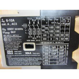 Telemecanique GV2 M14 Circuit Breaker Starter 021089 6-10A