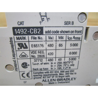 Allen Bradley 1492-CB2 H300 30A Circuit Breaker 1492CB2H300 - Used