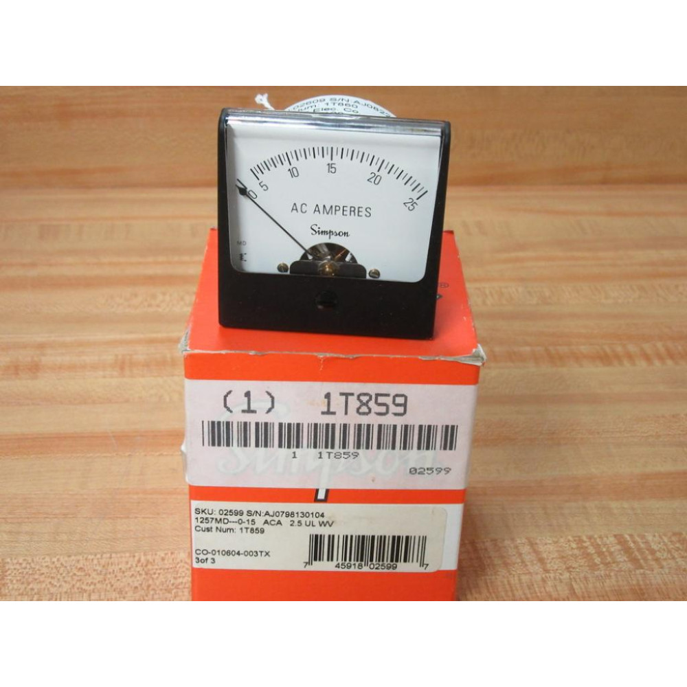 Simpson 1257 Meter 0-25 Amps