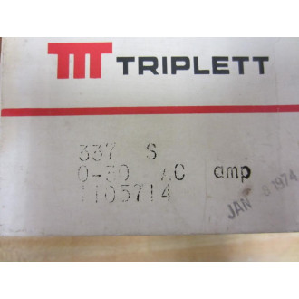 Triplett 337-S Panel Meter 337S 0-30 AC Amp