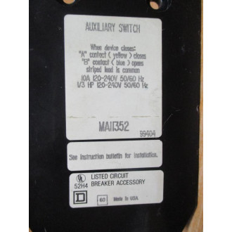 Square D MA11352 Auxiliary Switch - New No Box
