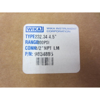 Wika 9834885 Gauge 4.5"  0-600 PSI