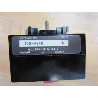 Allen Bradley 700-PB40 Auxiliary Contactor 700PB40 Missing 2 Contacts - New No Box