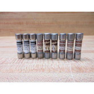 Buss KTK-5 Bussmann Fuse Cross Ref 4XC40 (Pack of 9) - New No Box