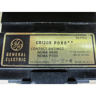 General Electric CR120BP080 Relay - New No Box