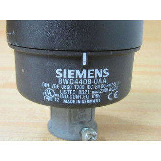 Siemens 8WD4-408-0AA Signaling Column Conn. 8WD44080AA Type 12 - Used