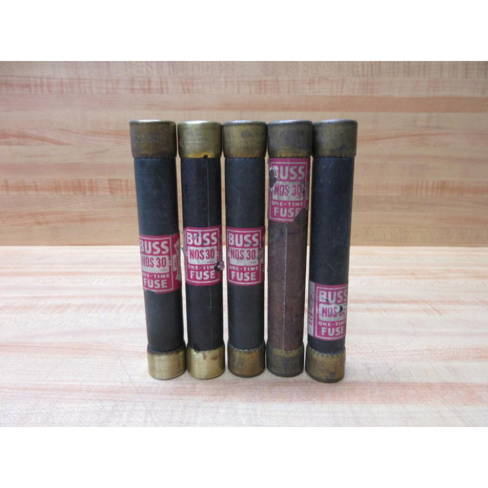 Buss NOS-30 Bussmann Fuse Cross Ref 4XH08 Tested (Pack of 5) - Used