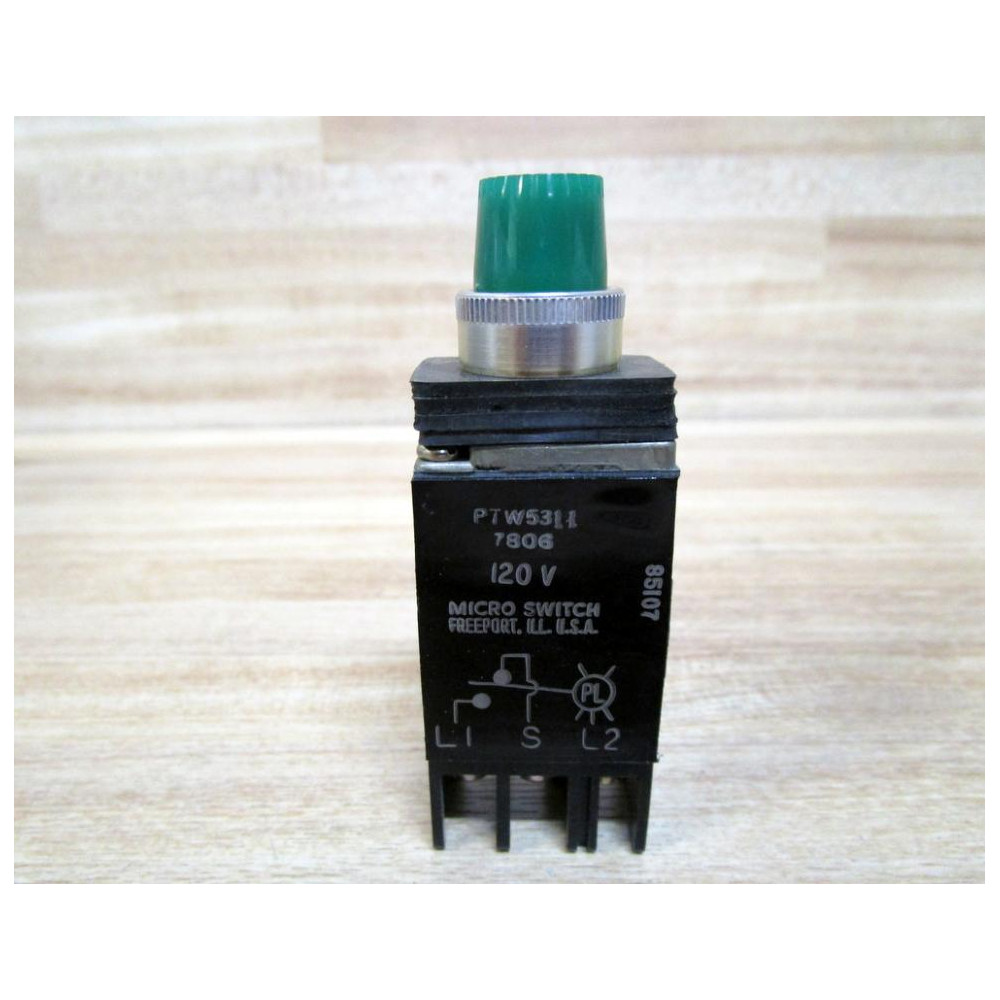 Micro Switch PTW5311 Honeywell Switch WGreen Lens - New No Box
