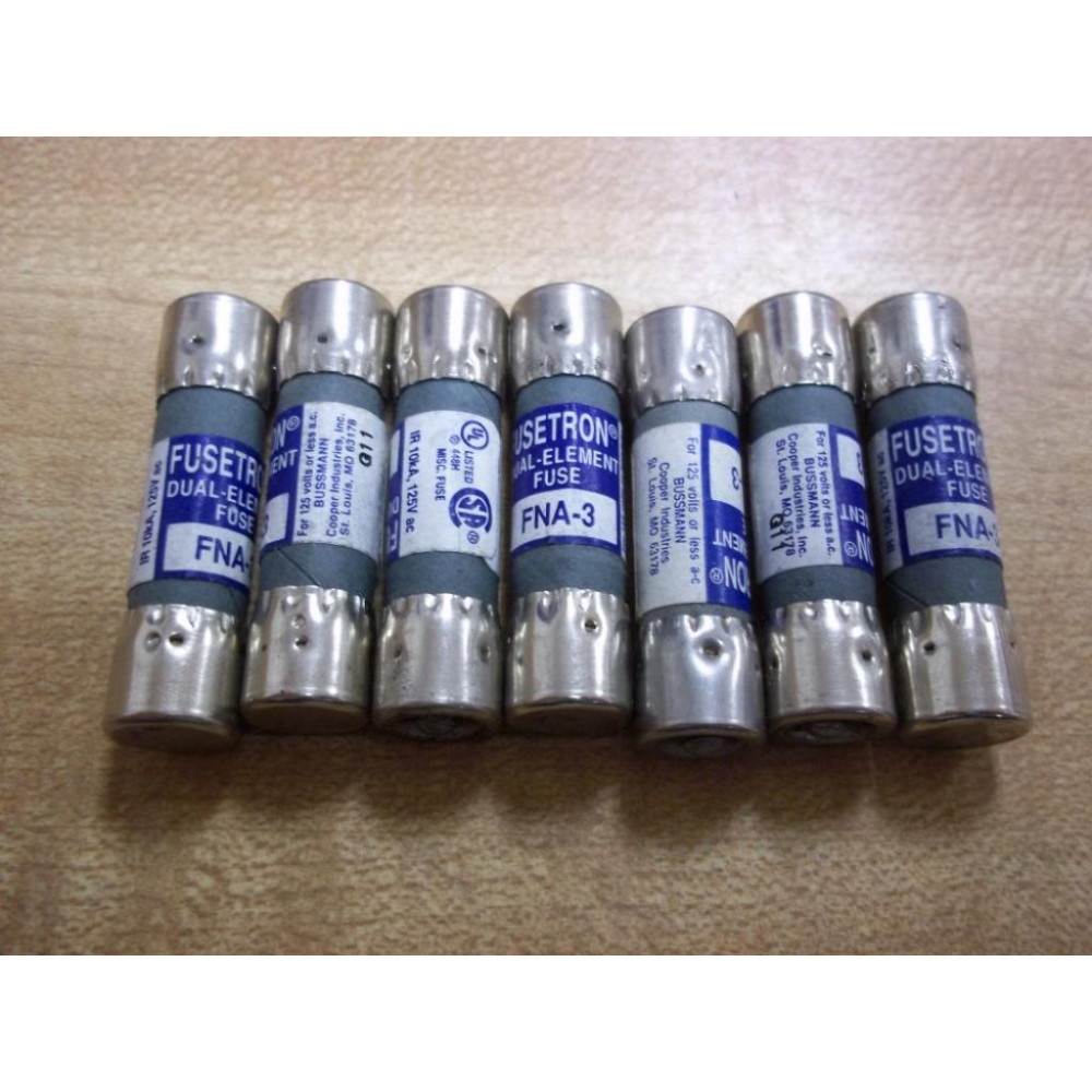 Buss FNA-3 Bussmann Fuse Cross Ref 1CT42 (Pack of 7) - New No Box