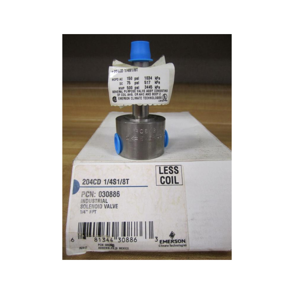 Emerson 030886 Solenoid 14"FPT Valve 204CD 14S18T Less Coil