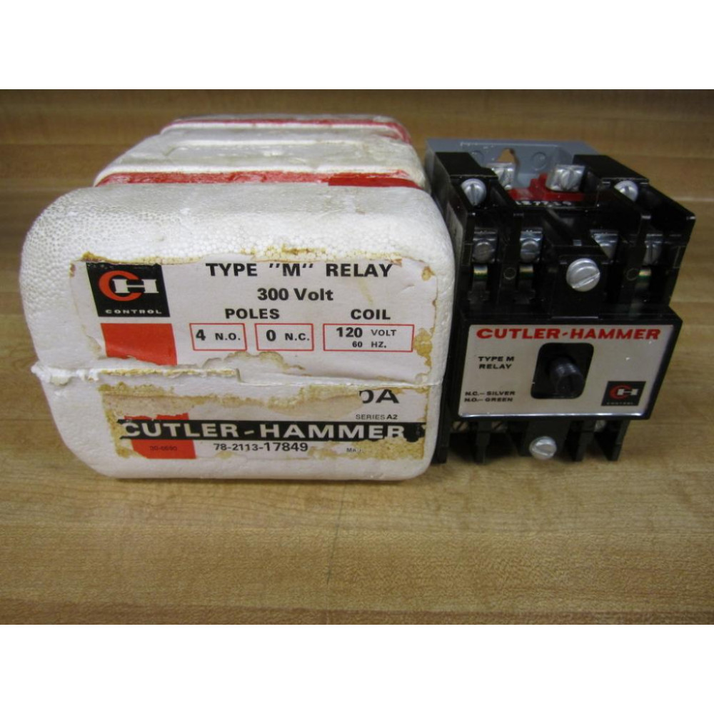 Cutler Hammer D23MB Eaton Type M Relay 78-2113-17849 Series A2