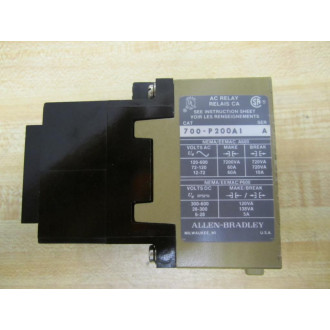 Allen Bradley 700-P200A1 Control Relay 700P200A1 Series D