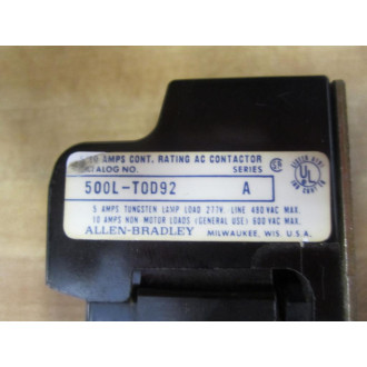 Allen Bradley 500L-TOD-92 Contactor 500L-T0D-92 - New No Box