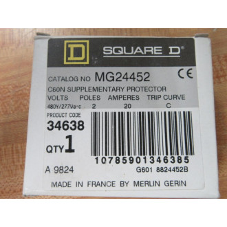Merlin Gerin 24452 Square D Breaker 20A MG24452 Schneider