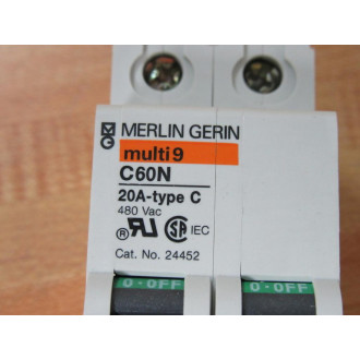 Merlin Gerin 24452 Square D Breaker 20A MG24452 Schneider
