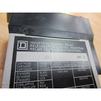 Square D 8501-X0-80 Relay 8501-XO-80 120V 60Hz  110V 50Hz - Used