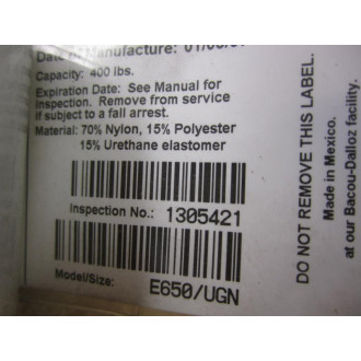 Miller E650UGN Duraflex Stretchable Harness - Used