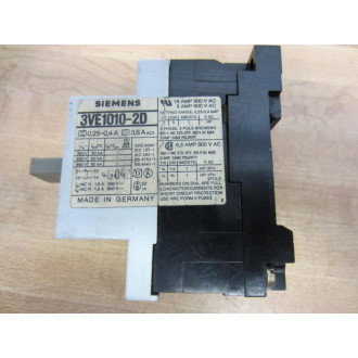 Siemens 3VE1-010-2D Starter Protector 3VE10102D 0.25-0.4 A - Used