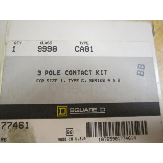 Square D 9998 CA81 Contact Kit 3 Pole