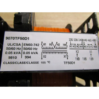 Square D 9070TF50D1 Transformer wFuse Block - New No Box