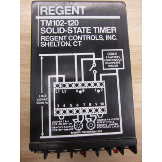 Regent TM102-120 Solid State Repeat Cycle Timer Cracked Housing - Used