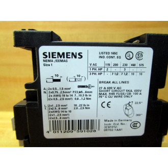Siemens 3RT1026-1A Contactor 3RT10261A00UA0 Cracked Bottom Connector - Used