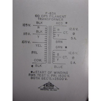 Triad F-83A Filament Transformer - Used