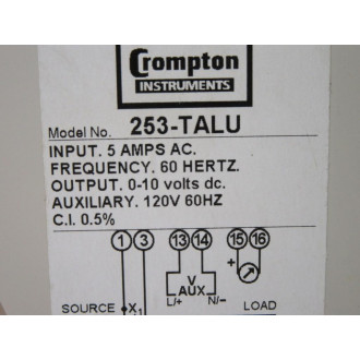 Crompton 253-TALU Current Transducer 253TALU 253-TALU-LSMS-C6-DG - Used