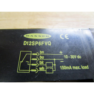 Banner D12SP6FVQ Sensor 33715 - Used