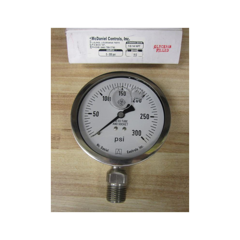 McDaniel Controls 20711 A Glycerin Filled Pressure Gauge G9