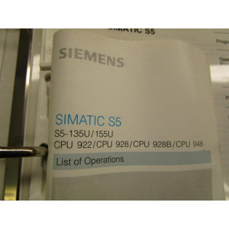 Siemens 6ES5 998-2PR21 Programming Guide Manual WAdd. Manual - Used