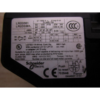 Schneider Electric LRD3361 Overload Relay LR2D3361 - Used