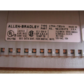 Allen Bradley 1794-TB3A Terminal Base 1794TB3 PN 96145473 - Used