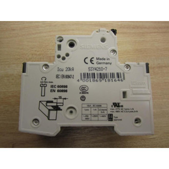 Siemens 5SY4210-7 Circuit Breaker - Used