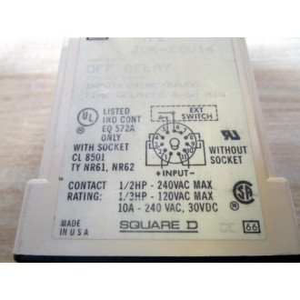 Square D 9050-JCK-28V14 Relay 9050JCK28V14 - Used