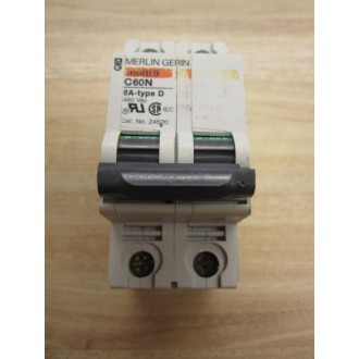 Merlin Gerin 24520 Square D 2P 6A Breaker MG24520 Schneider - Used