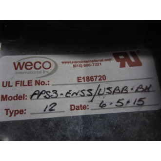 Weco PPS3-ENSSUSBB-BH Outlet PPS3ENSSUSBBBH - New No Box