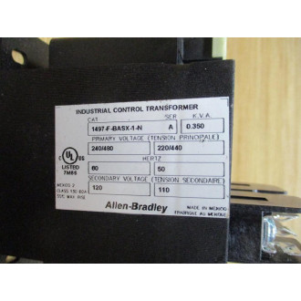 Allen Bradley 1497-F-BASX-1-N Control Circuit Transformer