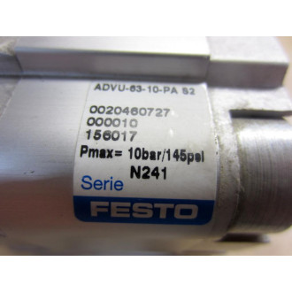 Festo ADVU-63-10-PA S2 Cylinder ADVU6310PAS2 - New No Box