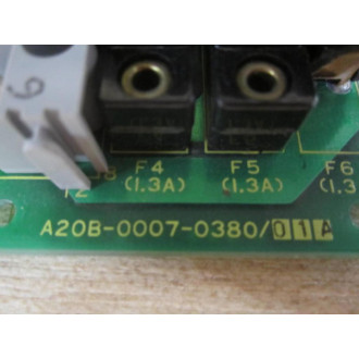 Fanuc A20B-0007-0380 Fuse Circuit Board A20B-0007-038001A - Used