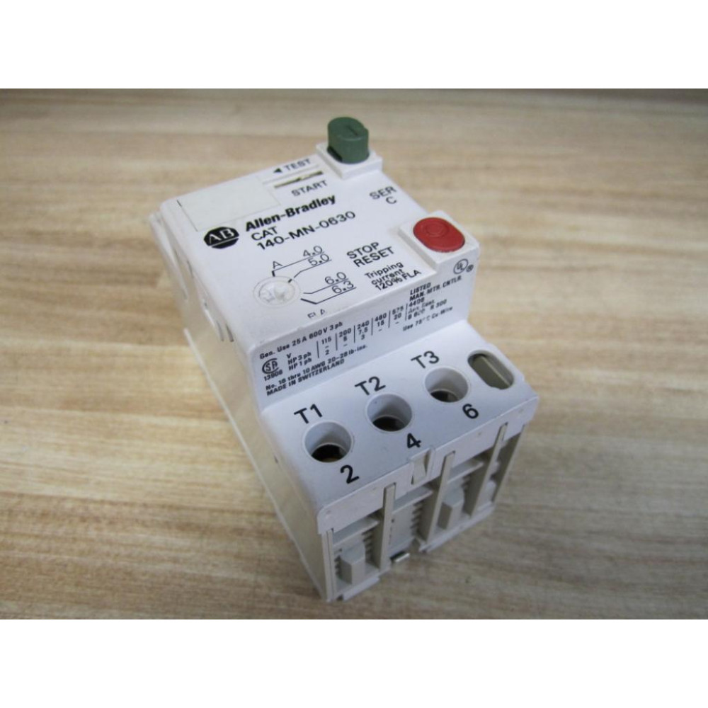 Allen Bradley 140-MN-0630 Starter Motor Protector 140MN0630 Ser. C - Used