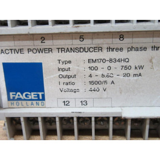 Faget EM170-834HQ Transducer EM170834HQ - Used